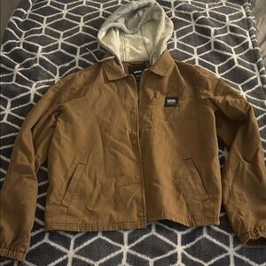 Vans Men’s Tan Canvas Jacket with Gray Hood